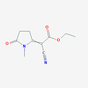 molecular formula C10H12N2O3 B14533639 Ethyl cyano(1-methyl-5-oxopyrrolidin-2-ylidene)acetate CAS No. 62565-10-0