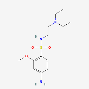 molecular formula C13H23N3O3S B14533674 Benzenesulfonamide, 4-amino-N-[2-(diethylamino)ethyl]-2-methoxy- CAS No. 62564-04-9