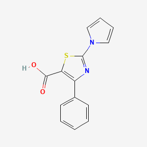 molecular formula C14H10N2O2S B1453370 4-苯基-2-(1H-吡咯-1-基)-1,3-噻唑-5-羧酸 CAS No. 1239751-79-1