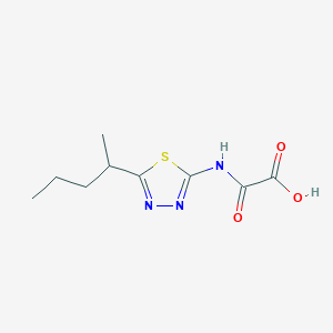 molecular formula C9H13N3O3S B1453376 氧代{[5-(戊-2-基)-1,3,4-噻二唑-2-基]氨基}乙酸 CAS No. 1158639-96-3