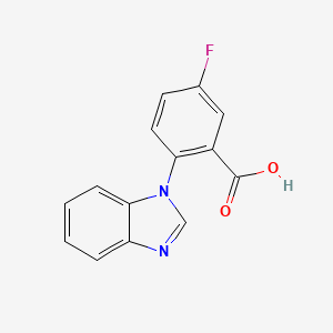molecular formula C14H9FN2O2 B1453377 2-(1H-1,3-benzodiazol-1-yl)-5-fluorobenzoic acid CAS No. 1096306-62-5