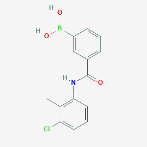 molecular formula C14H13BClNO3 B1453390 (3-((3-Chloro-2-methylphenyl)carbamoyl)phenyl)boronic acid CAS No. 1072946-02-1