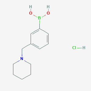 molecular formula C12H19BClNO2 B1453391 3-(Piperidin-1-ylmethyl)phenylboronic acid, HCl CAS No. 1072946-21-4