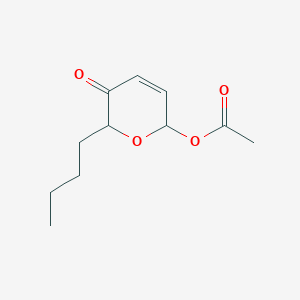 6-Butyl-5-oxo-5,6-dihydro-2H-pyran-2-yl acetate