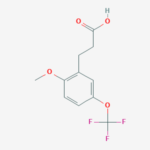 molecular formula C11H11F3O4 B1453397 3-[2-Methoxy-5-(trifluoromethoxy)phenyl]propionic acid CAS No. 1017779-17-7