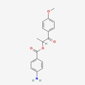 molecular formula C17H17NO4 B1453400 2-(4-Methoxyphenyl)-1-methyl-2-oxoethyl 4-aminobenzoate CAS No. 1160264-16-3
