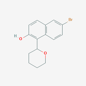 molecular formula C15H15BrO2 B1453403 6-Bromo-1-(tetrahydropyran-2-yl)naphthalen-2-ol CAS No. 1133116-41-2