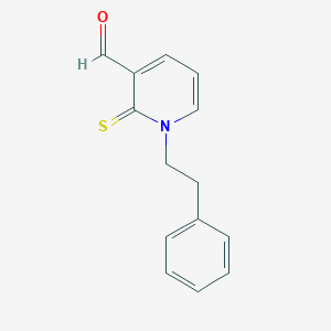 1-(2-Phenylethyl)-2-sulfanylidene-1,2-dihydropyridine-3-carbaldehyde