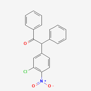 molecular formula C20H14ClNO3 B14534098 Ethanone, 2-(3-chloro-4-nitrophenyl)-1,2-diphenyl- CAS No. 62597-54-0