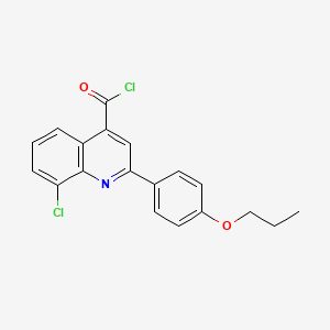 molecular formula C19H15Cl2NO2 B1453410 8-Chloro-2-(4-propoxyphenyl)quinoline-4-carbonyl chloride CAS No. 1160263-77-3