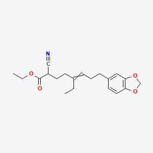 5-Octenoic acid, 8-(1,3-benzodioxol-5-yl)-2-cyano-5-ethyl-, ethyl ester