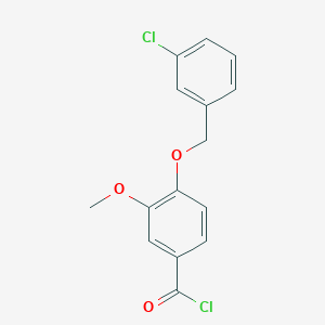 molecular formula C15H12Cl2O3 B1453422 4-[(3-氯苄基)氧基]-3-甲氧基苯甲酰氯 CAS No. 1160250-11-2