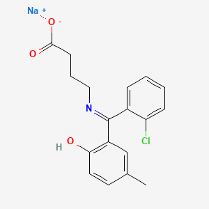 4-(((2-Chlorophenyl)(2-hydroxy-5-methylphenyl)methylene)amino)butanoic acid sodium salt