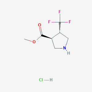 molecular formula C7H11ClF3NO2 B1453447 Methyl (3S,4S)-4-(trifluoromethyl)pyrrolidine-3-carboxylate hydrochloride CAS No. 1189909-25-8