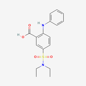 molecular formula C17H20N2O4S B14534505 Benzoic acid, 5-[(diethylamino)sulfonyl]-2-(phenylamino)- CAS No. 62310-18-3