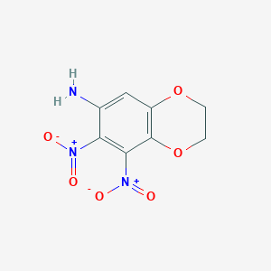 molecular formula C8H7N3O6 B1453453 (7,8-二硝基-2,3-二氢-1,4-苯并二噁杂环-6-基)胺 CAS No. 855222-38-7