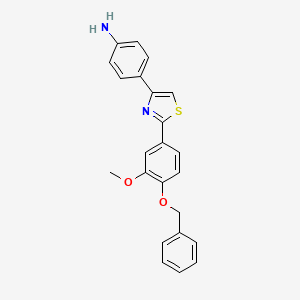 4-{2-[4-(Benzyloxy)-3-methoxyphenyl]-1,3-thiazol-4-yl}aniline