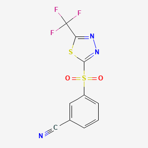 3-[5-(Trifluoromethyl)-1,3,4-thiadiazole-2-sulfonyl]benzonitrile