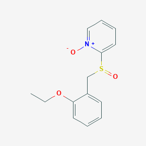 Pyridine, 2-[[(2-ethoxyphenyl)methyl]sulfinyl]-, 1-oxide