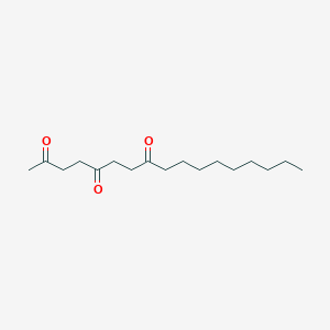 molecular formula C17H30O3 B14534815 Heptadecane-2,5,8-trione CAS No. 62619-75-4