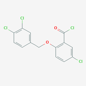 molecular formula C14H8Cl4O2 B1453490 5-氯-2-[(3,4-二氯苄基)氧基]苯甲酰氯 CAS No. 1160260-22-9