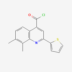 molecular formula C16H12ClNOS B1453492 7,8-Dimethyl-2-(2-thienyl)quinoline-4-carbonyl chloride CAS No. 1160261-38-0