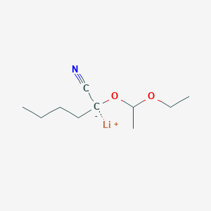 molecular formula C10H18LiNO2 B14534954 lithium;2-(1-ethoxyethoxy)hexanenitrile CAS No. 62381-25-3