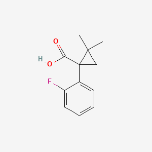 molecular formula C12H13FO2 B1453500 1-(2-Fluorophenyl)-2,2-dimethylcyclopropanecarboxylic acid CAS No. 915923-90-9