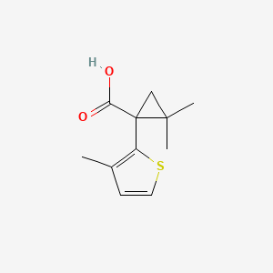 molecular formula C11H14O2S B1453501 2,2-Dimethyl-1-(3-methyl-2-thienyl)cyclopropanecarboxylic acid CAS No. 915924-20-8