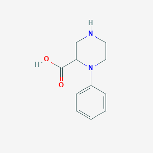 molecular formula C11H14N2O2 B1453503 1-Phenylpiperazine-2-carboxylic acid CAS No. 1214833-66-5