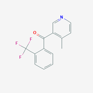 B1453505 4-Methyl-3-(2-trifluoromethylbenzoyl)pyridine CAS No. 1187167-96-9