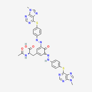 N-Acetyl-3-{5-[(E)-{4-[(9-methyl-9H-purin-6-yl)sulfanyl]phenyl}diazenyl]-3-(2-{4-[(9-methyl-9H-purin-6-yl)sulfanyl]phenyl}hydrazinylidene)-4-oxocyclohexa-1,5-dien-1-yl}-L-alanine