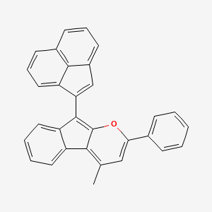 molecular formula C31H20O B14535108 Indeno[2,1-b]pyran, 9-(1-acenaphthylenyl)-4-methyl-2-phenyl- CAS No. 62225-21-2