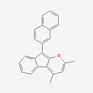 molecular formula C24H18O B14535121 Indeno[2,1-b]pyran, 2,4-dimethyl-9-(2-naphthalenyl)- CAS No. 62225-15-4