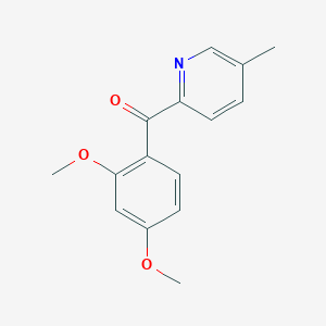 molecular formula C15H15NO3 B1453518 2-(2,4-Dimethoxybenzoyl)-5-methylpyridine CAS No. 1187163-66-1