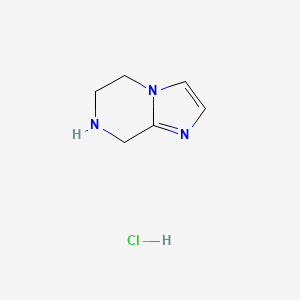 molecular formula C6H10ClN3 B1453521 5,6,7,8-Tetrahydroimidazo[1,2-a]pyrazine hydrochloride CAS No. 1187830-84-7