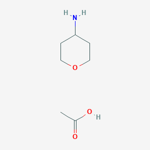 molecular formula C7H15NO3 B1453522 Tetrahydro-2H-pyran-4-amine acetate CAS No. 1005498-91-8