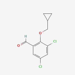 molecular formula C11H10Cl2O2 B1453526 3,5-Dichloro-2-(cyclopropylmethoxy)benzaldehyde CAS No. 883532-17-0