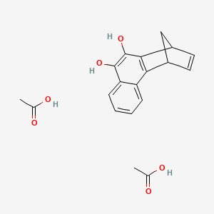 molecular formula C19H20O6 B14535315 Acetic acid;tetracyclo[10.2.1.02,11.03,8]pentadeca-2(11),3,5,7,9,13-hexaene-9,10-diol CAS No. 62423-47-6