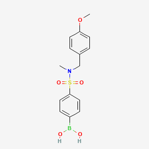 molecular formula C15H18BNO5S B1453533 (4-(N-(4-甲氧基苄基)-N-甲基磺酰胺基)苯基)硼酸 CAS No. 913835-54-8