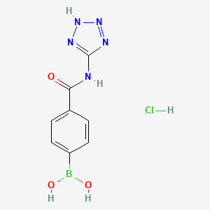 molecular formula C8H9BClN5O3 B1453535 (4-((1H-四唑-5-基)氨基甲酰基)苯基)硼酸盐酸盐 CAS No. 850568-31-9