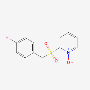 molecular formula C12H10FNO3S B14535353 Pyridine, 2-[[(4-fluorophenyl)methyl]sulfonyl]-, 1-oxide CAS No. 62381-81-1