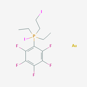 molecular formula C12H14AuF5I2P B14535449 Diethyl-iodo-(2-iodoethyl)-(2,3,4,5,6-pentafluorophenyl)-lambda5-phosphane;gold CAS No. 62201-20-1