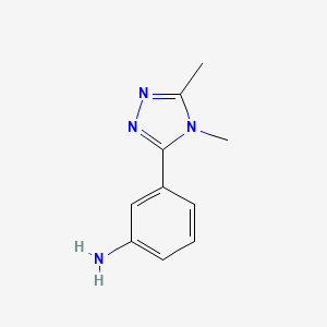 molecular formula C10H12N4 B1453545 3-(dimethyl-4H-1,2,4-triazol-3-yl)aniline CAS No. 1247670-36-5