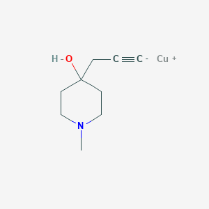 molecular formula C9H14CuNO B14535463 Copper, [3-(4-hydroxy-1-methyl-4-piperidinyl)-1-propynyl]- CAS No. 62500-25-8