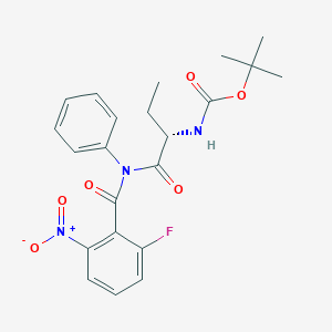 molecular formula C22H24FN3O6 B1453548 (S)-tert-butyl (1-(2-fluoro-6-nitro-N-phenylbenzaMido)-1-oxobutan-2-yl)carbaMate CAS No. 870281-84-8