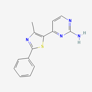 molecular formula C14H12N4S B1453550 4-(4-Methyl-2-phenyl-1,3-thiazol-5-yl)pyrimidin-2-amine CAS No. 499795-77-6