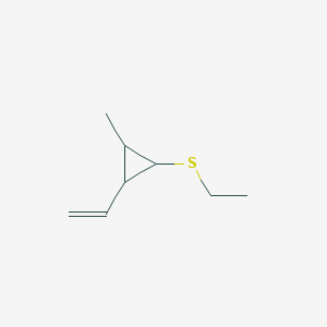 molecular formula C8H14S B14535509 Cyclopropane, 1-ethenyl-2-(ethylthio)-3-methyl- CAS No. 62162-29-2