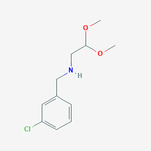 molecular formula C11H16ClNO2 B1453553 [(3-Chlorophenyl)methyl](2,2-dimethoxyethyl)amine CAS No. 1183076-99-4