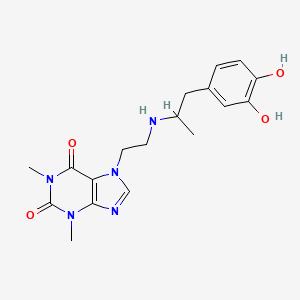 7-(2-((3-(3,4-Dihydroxyphenyl)-2-propyl)amino)ethyl)theophylline